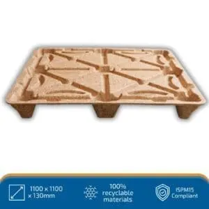 Eco-Friendly Compressed Wood Pallets | 1100 x 1100 x 130mm