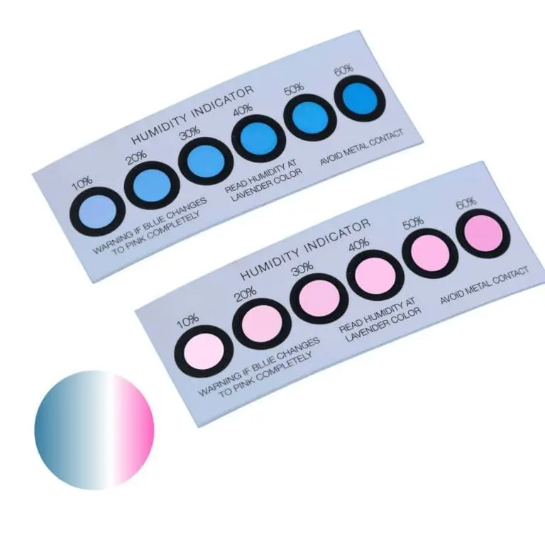 HIC 6 spot 2 HIC 6 Spot Humidity Indicator Cards Colour Change