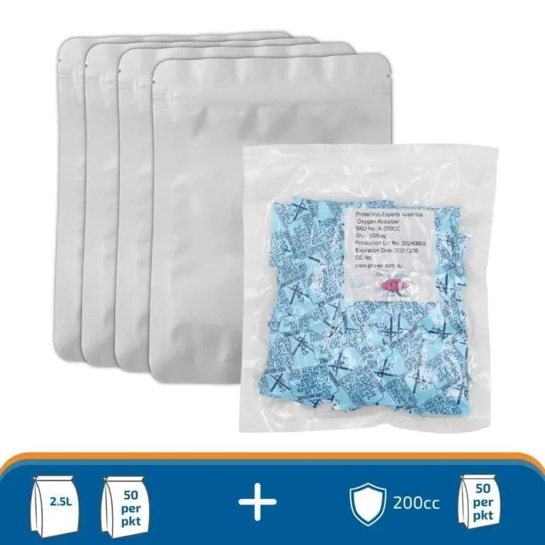 Mylar Bag 23*32cm + 200cc Oxygen Absorber 1 Mylar Bag 23*32cm + 200cc Oxygen Absorber for long-term food storage and preservation