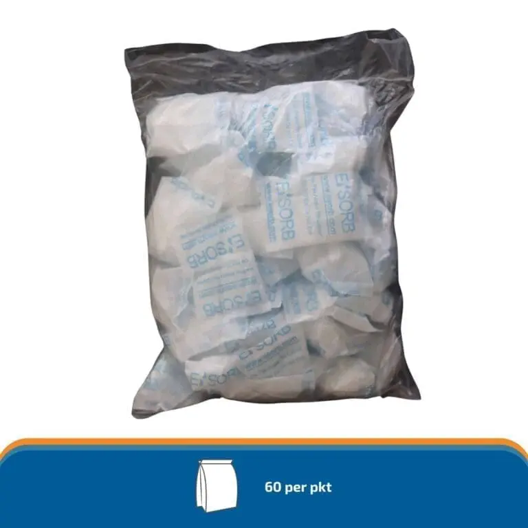 Esorb 50g silica gel desiccant packets in bulk quantity for product packaging moisture control