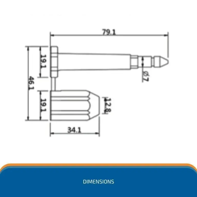 Economical Container Bolt Seal 4 SQBSE Economical Container Bolt Seal Dimensions