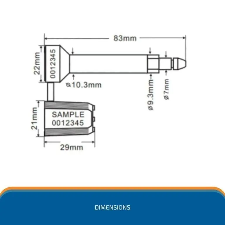 SQBSHS High Security Container Bolt Seal II Dimensions