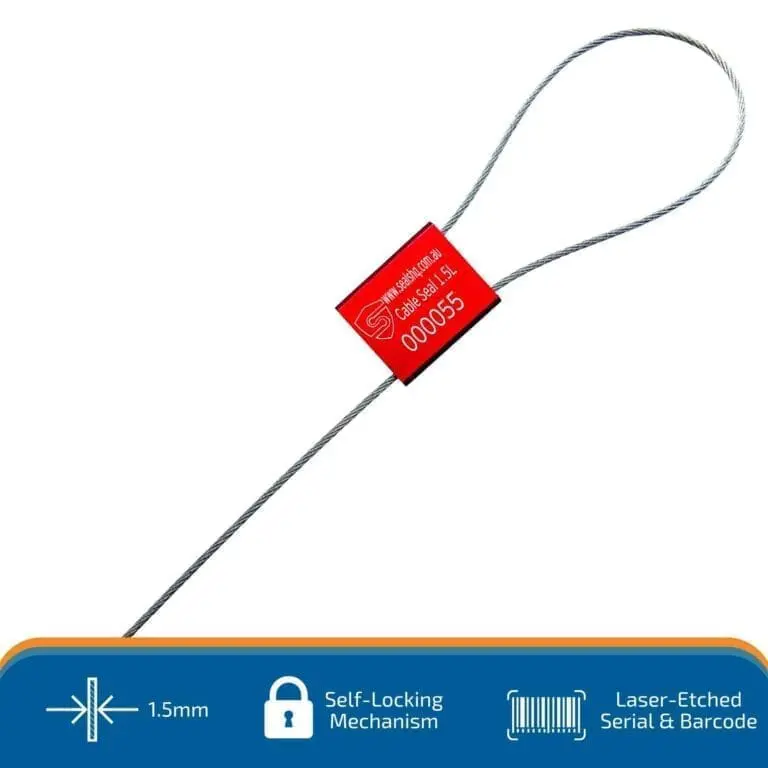 Cable Wire Seal 1.5mm with 30cm wire - 1 Carton (500 pcs)