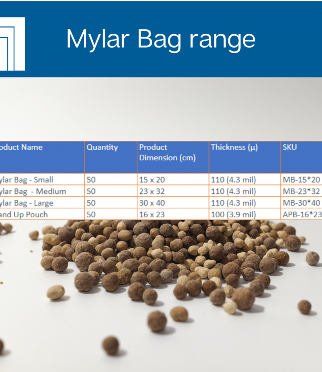 110 micron Mylar Bags - 23 x 32 cm - Pro-Ex.com.au