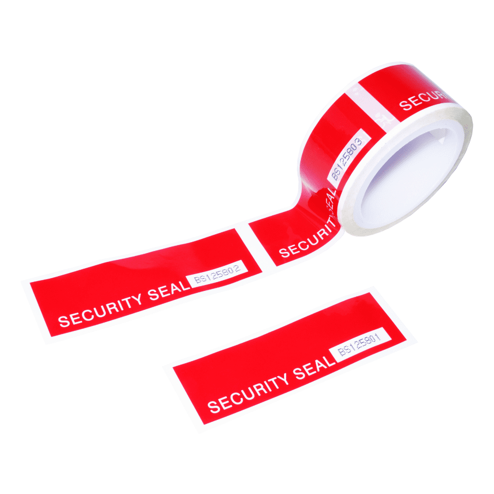 Numbered security tape is perforated into sections of 150mm.