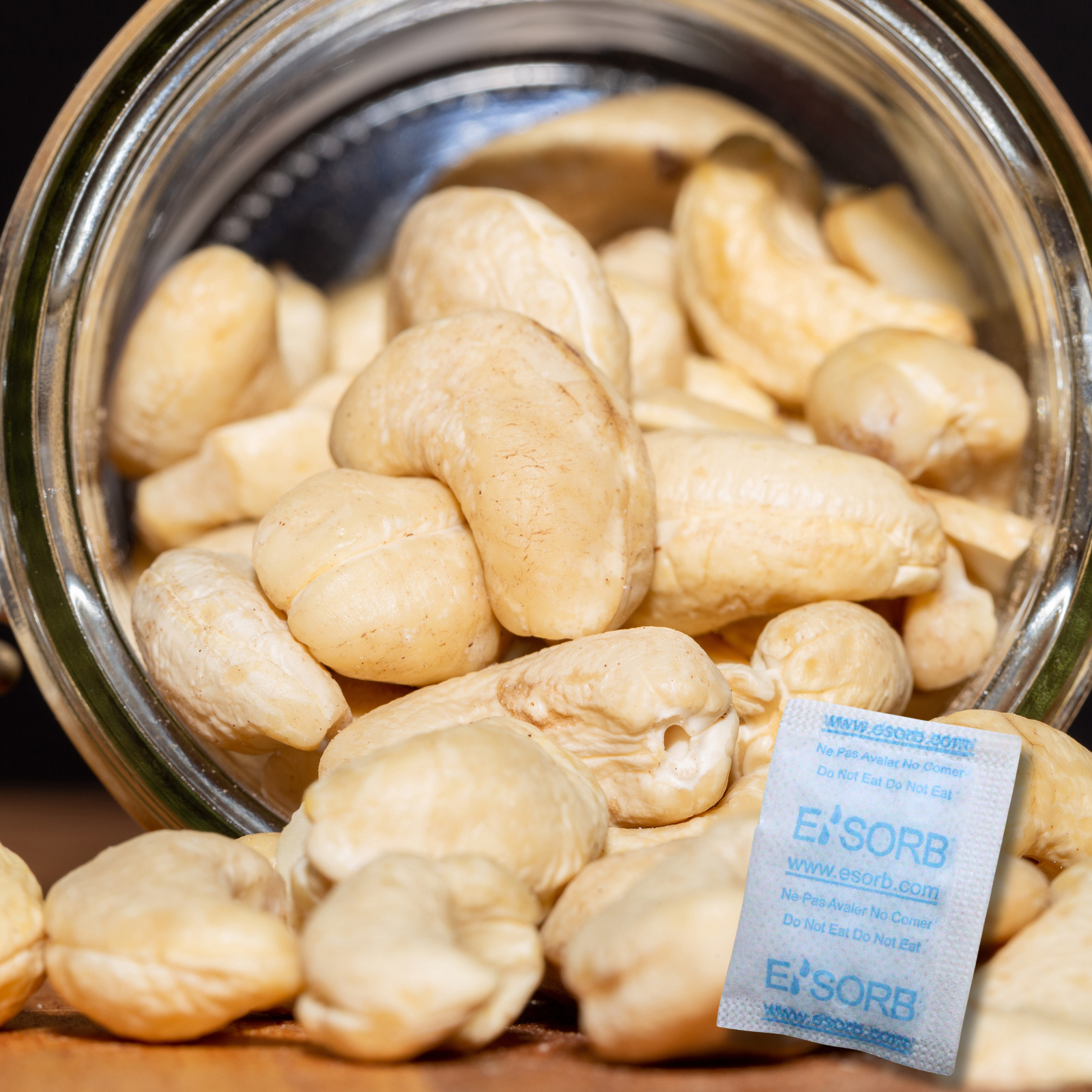 Silica Gel Moisture Absorber in use - nuts