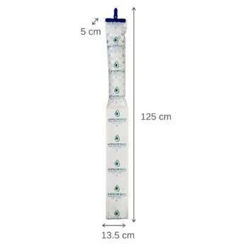 Absorbag 1.5kg desiccant with product dimensions for transport and storage use