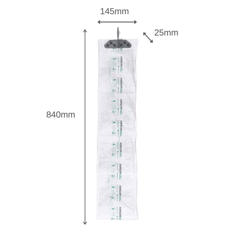 Absorgel 1kg Container Desiccant 5 Absorgel 1kg desiccant with product dimensions for cargo condensation prevention