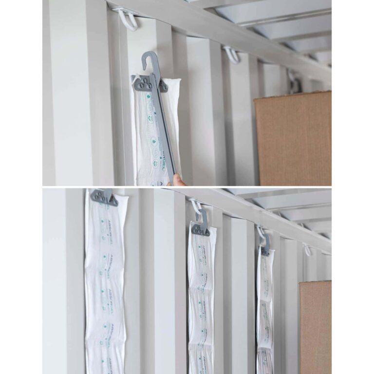 Absorgel 1kg Container Desiccant 4 Absorgel 1kg desiccant in use inside container for supply chain moisture protection