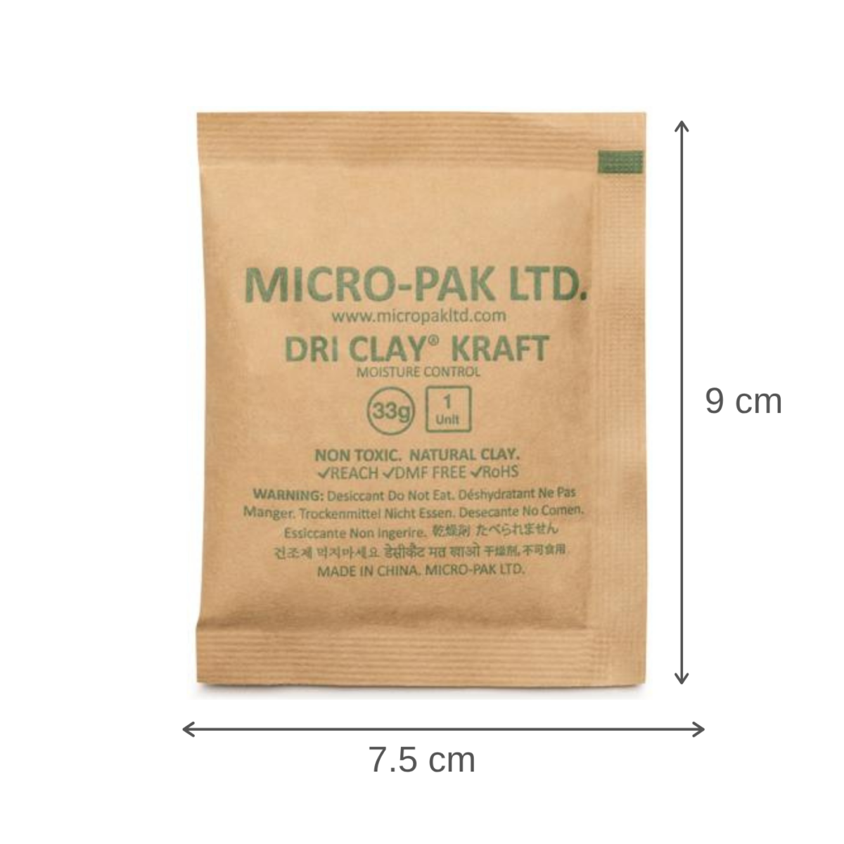 33g Biodegradable Clay Desiccant 2 BDC 33g BioClay Dimensions scaled