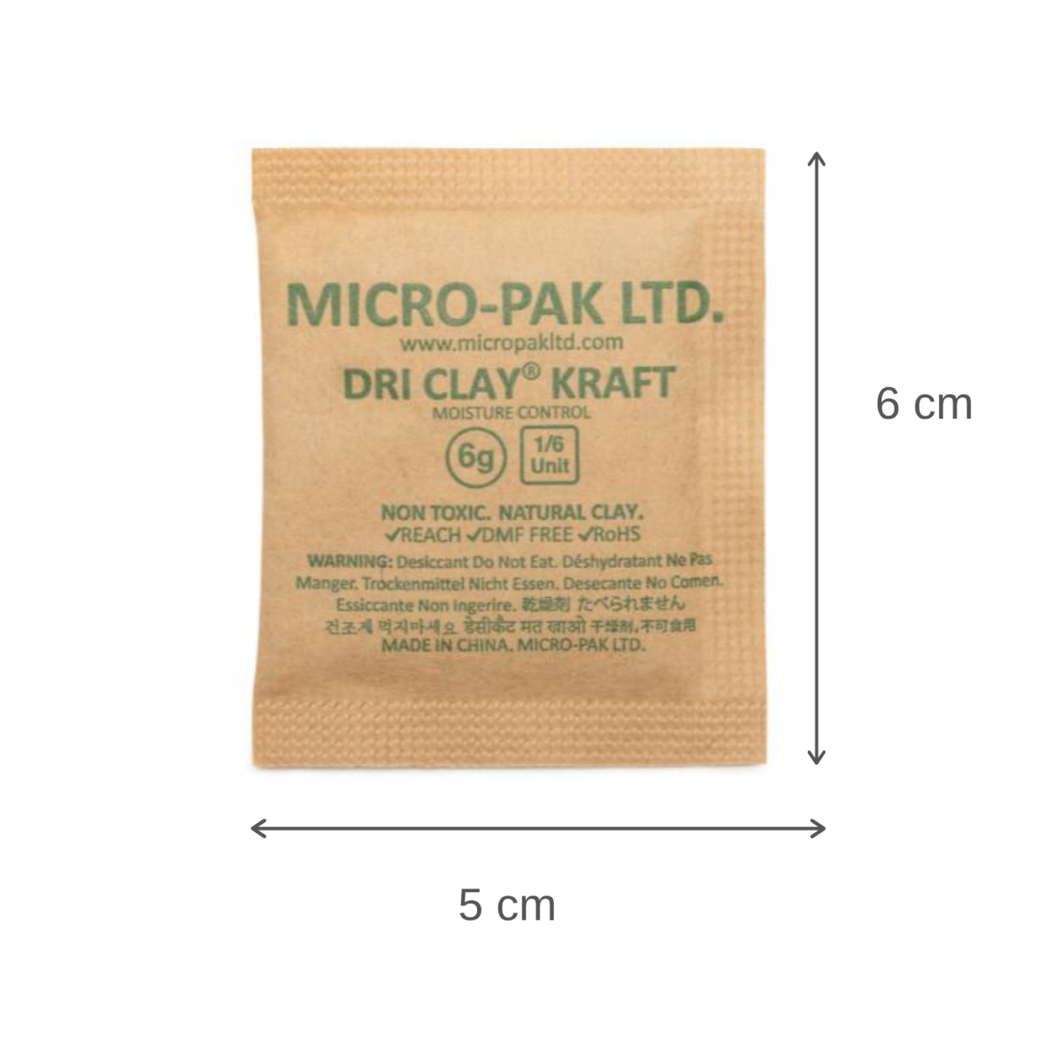 6g Biodegradable Clay Desiccant 2 BDC 6g BioClay Dimensions.1 scaled