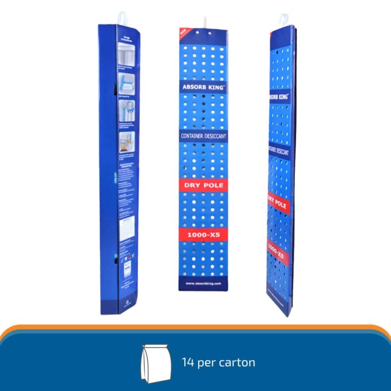 Dry Pole 1kg desiccant strips side by side for shipping container protection