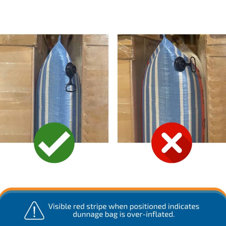 EXP210 Dunnage bags 90cm x 210cm Inflator Warning 1