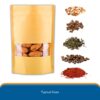 Kraft pouches typical uses image with herbs and food packaging examples
