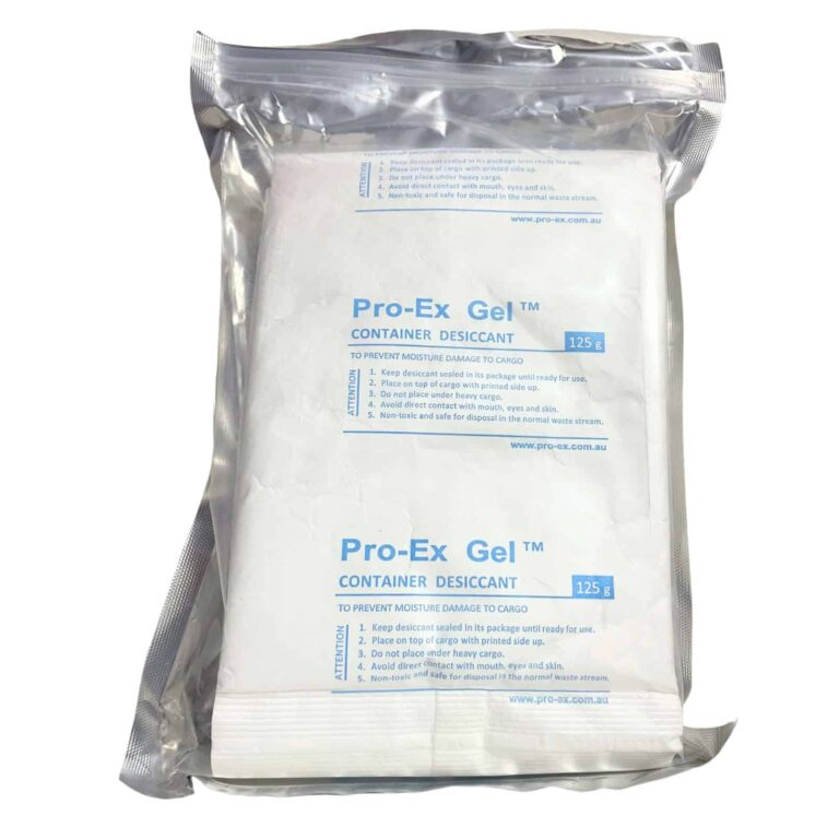Pro-Ex Gel 125g desiccant bag sealed in silver packaging for moisture protection