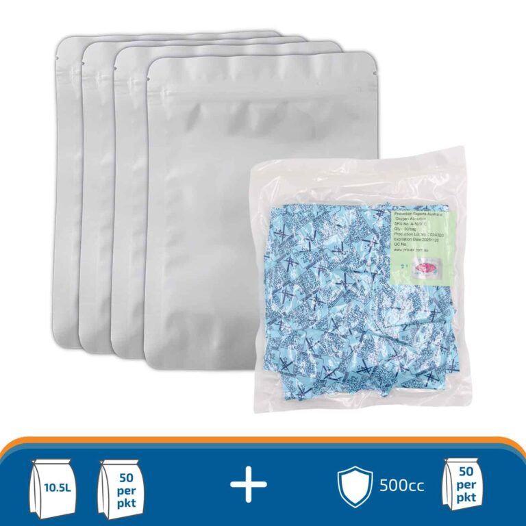Mylar Bag 30*40cm + 500cc Oxygen Absorber 1 10.5L Mylar bag and oxygen absorber bundle for long-term food storage and shelf life extension