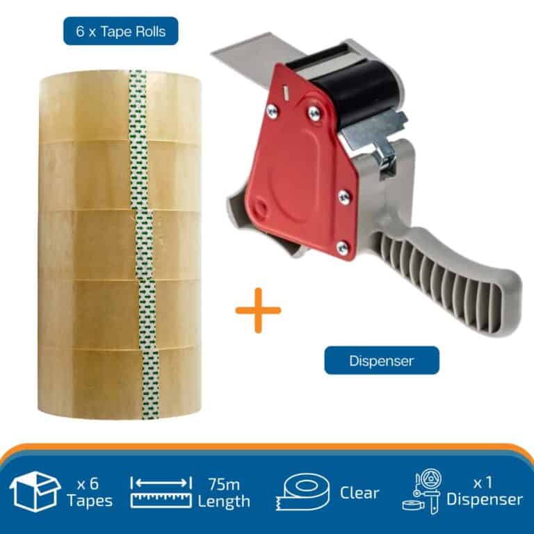 48mm Tape dispenser + 6 Packaging Tapes 1 REM02 48mm Tape dispenser 6 Packaging Tapes Main