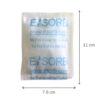 Esorb 50g silica gel desiccant packet with product dimensions for packaging protection