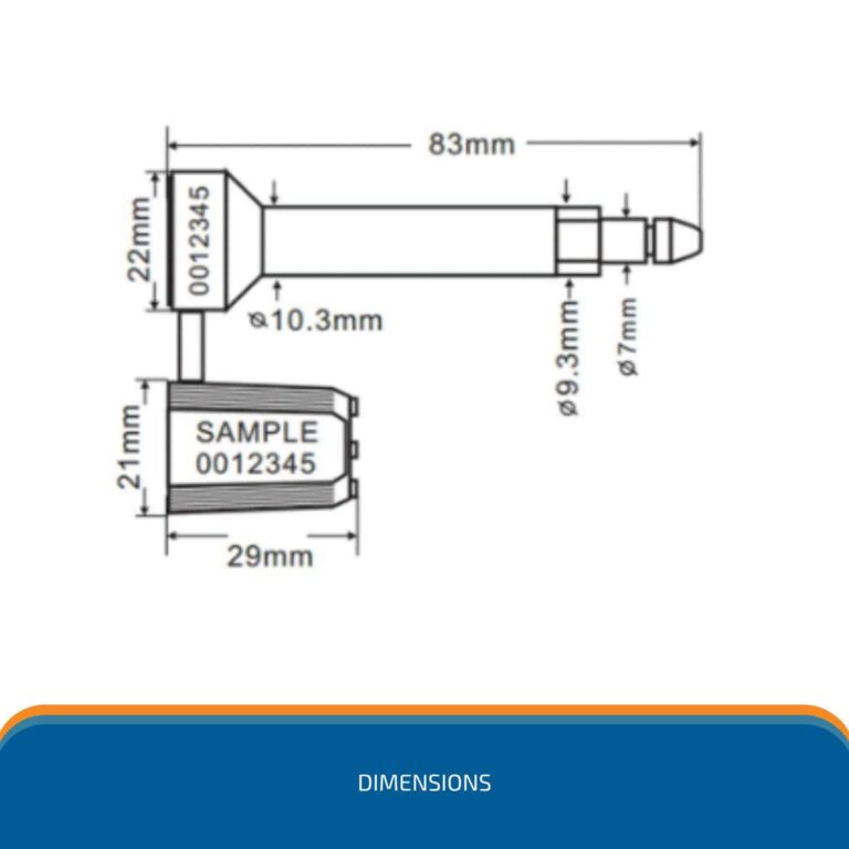 High Security Container Bolt Seal II 3 SQBSHS High Security Container Bolt Seal II Dimensions