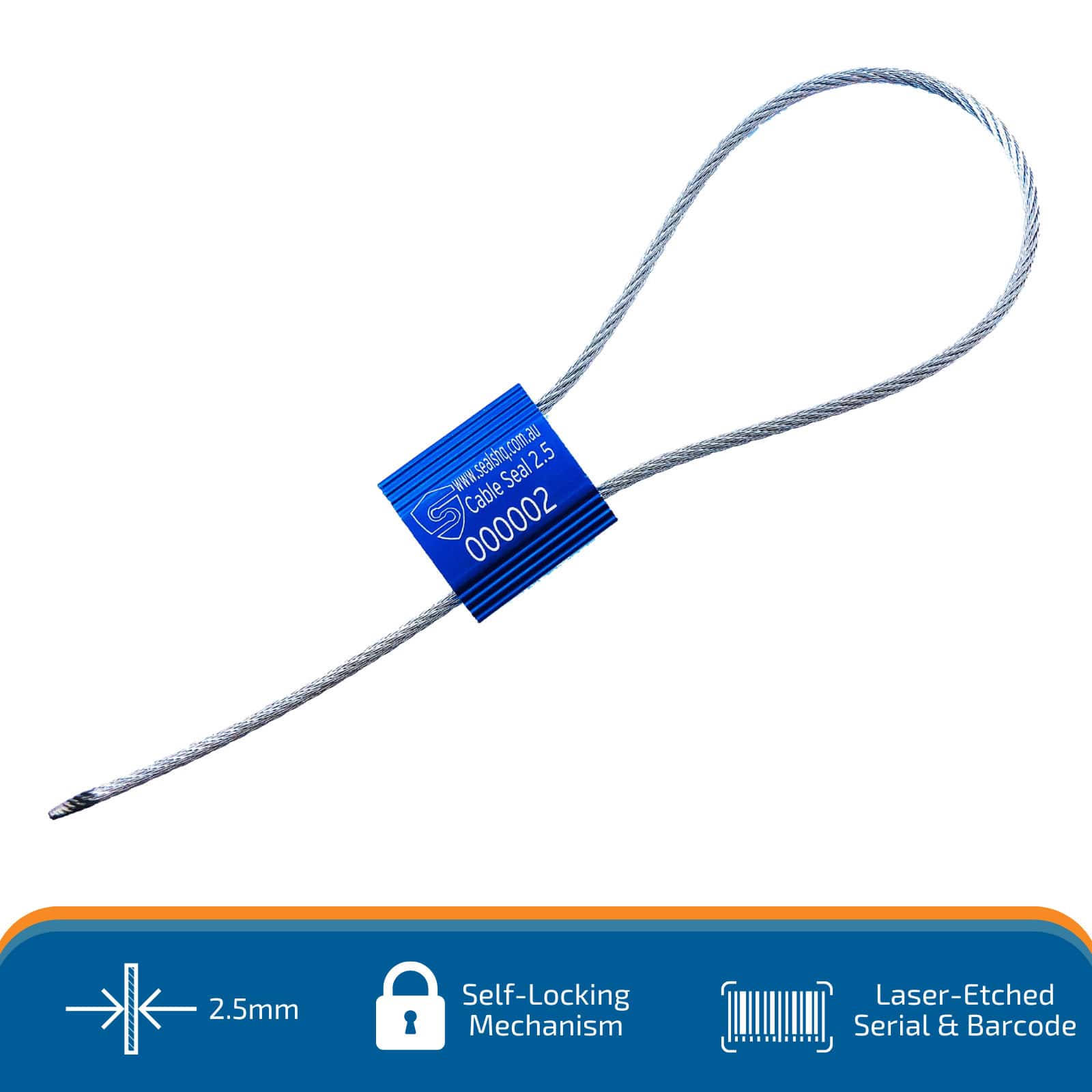 Cable Wire Seal 2.5mm with 30cm wire