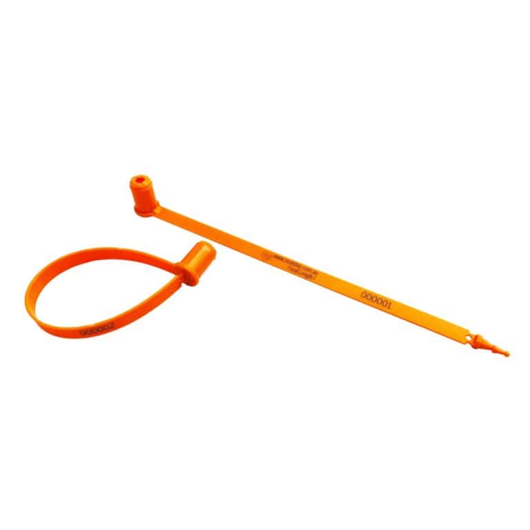 Fixed Length Double Locking Plastic Seal 2 SQFL1 Fixed Length Double Locking Plastic Seal Close Up