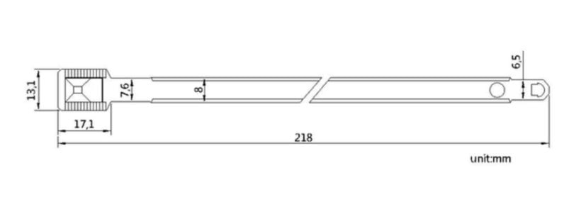 Flat Metal 200 Indicative Security Seal 6 Diagram of the strong and secure fixed length metal seal